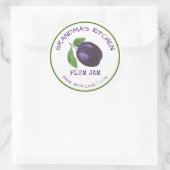 Oma's keuken gemaakt met Love Plum Jam Classic Ronde Sticker (Tas)
