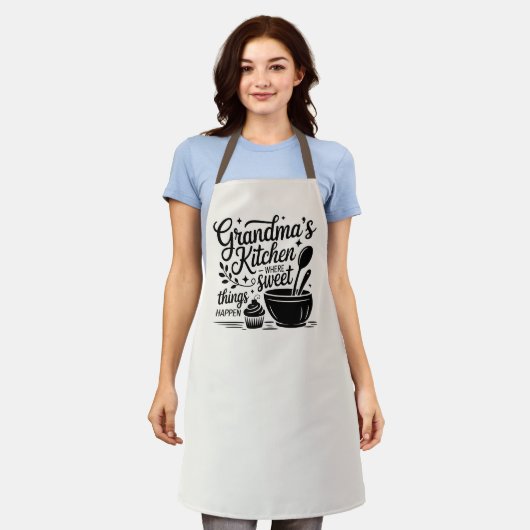 Oma's keuken koken bakken schort (Gedragen)