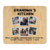 Oma's keuken met aangepaste 6 foto's & namen snijplank (Voorkant)