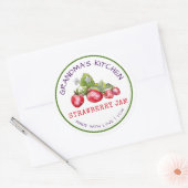 Oma's Keuken Met Liefde Gemaakte Aardbei Jam  Ronde Sticker (Envelop)