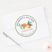 Oma's Keuken Met Liefde Gemaakte Perzikjam Ronde Sticker (Envelop)