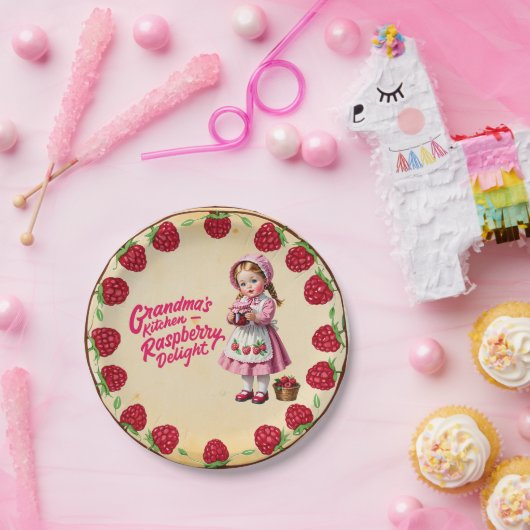  Oma's Keuken Raspberry Delight Papieren Bordje (Feest)