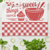 Oma's Keuken Rood Wit Gefilmd Koken Theedoek (Gevouwen)