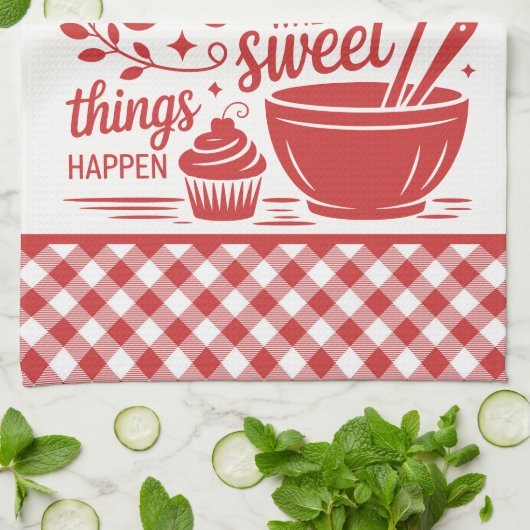 Oma's Keuken Rood Wit Gefilmd Koken Theedoek (Gevouwen)