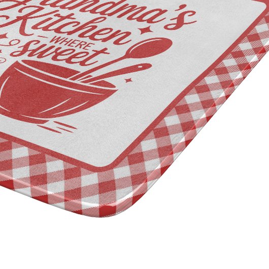 Oma's Keuken Rood Wit Geruit Koken Snijplank (Hoek)