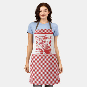 Oma's Keuken Rood Wit Geruit Schort