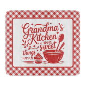 Oma's Keuken Rood Wit Geruite Koken Snijplank (Voorkant)