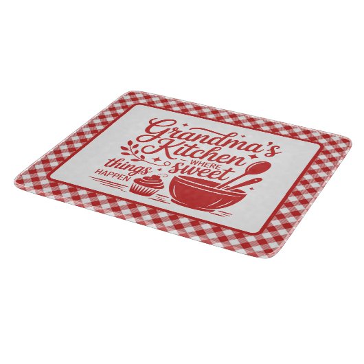 Oma's Keuken Rood Wit Geruite Koken Snijplank (Hoek)
