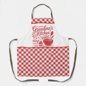 Oma's Keuken Rood Wit Plaid Schort (Voorkant)