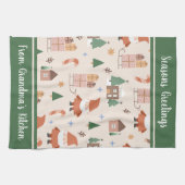 Oma's Keuken Sinterklaas Patroon Gepersonaliseerd Theedoek (Horizontaal)