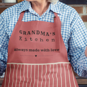 Oma's Keuken Vintage Streep Aanpasbaar Schort