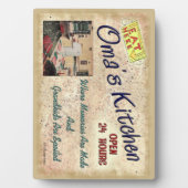 Oma's Keuken waar kleinkinderen gespuugd plaque zi Fotoplaat (voorkant)