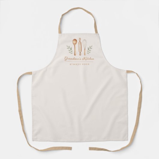 Oma's keukengerei schort (Voorkant)