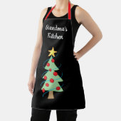 Oma's Keukenkerstboom Black Apron Schort (Insitu)