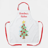 Oma's Keukenkerstboom White Apron Schort (Voorkant)