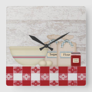 Oma's Keukenwandklok Vierkante Klok