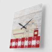 Oma's Keukenwandklok Vierkante Klok (Hoek)