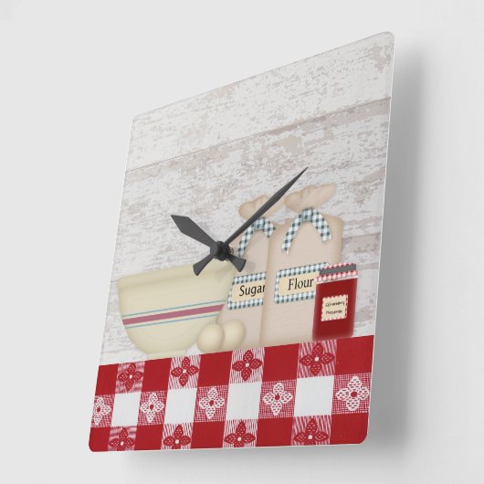 Oma's Keukenwandklok Vierkante Klok (Hoek)