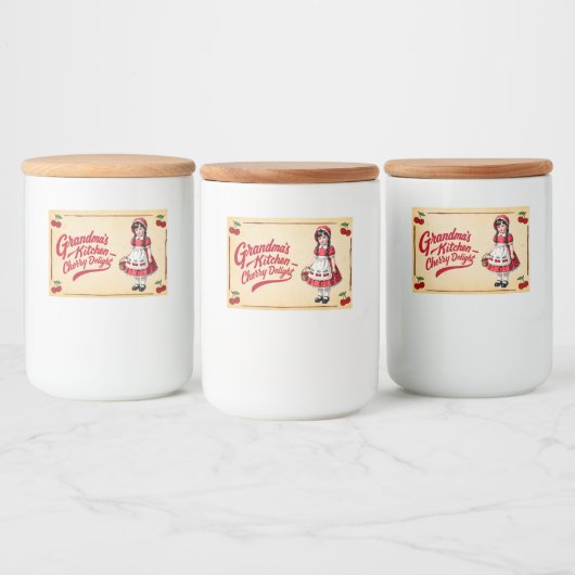 Oma's Kitchen - Cherry Delight - Voedselcontainer Etiket (Flessen)