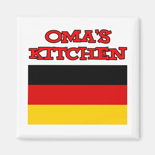 Oma's Kitchen Grandma German Flag Magneet (Voorkant)