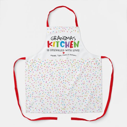 Oma's Kitchen Sprinkle Love Schort (Voorkant)