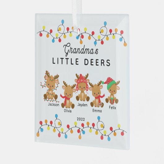 Oma's kleine kerstfeest glas ornament (Voorkant links)