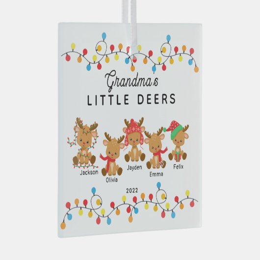 Oma's kleine kerstfeest glas ornament (Voorkant Rechts)