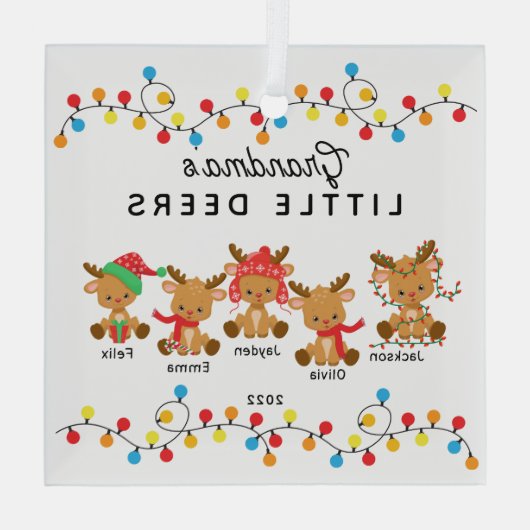 Oma's kleine kerstfeest glas ornament (Achterkant)