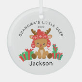 Oma's kleine kerstfeest glas ornament (Voorkant)