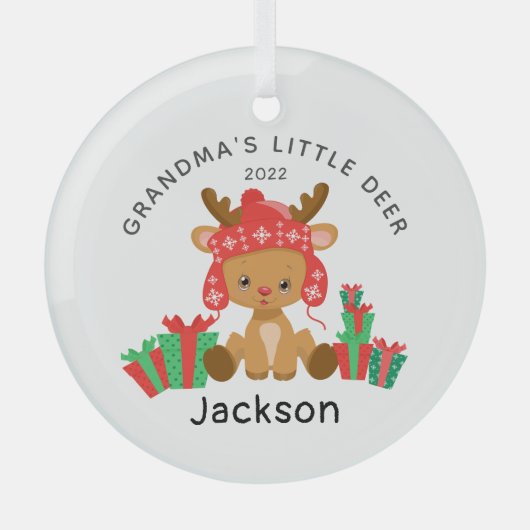 Oma's kleine kerstfeest glas ornament (Voorkant)