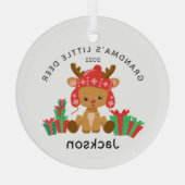 Oma's kleine kerstfeest glas ornament (Achterkant)