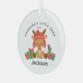 Oma's kleine kerstfeest glas ornament (Voorkant links)