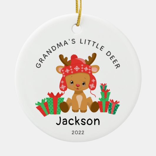 Oma's kleine kerstversiering keramisch ornament (Voorkant)