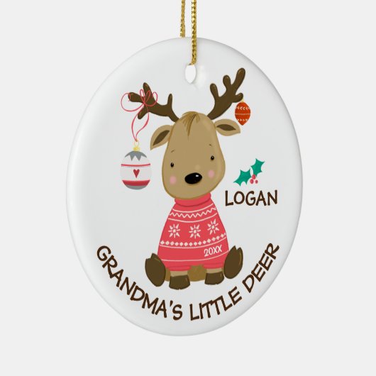 Oma's kleine kerstversiering keramisch ornament (Rechts)