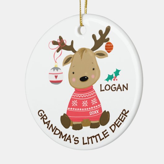 Oma's kleine kerstversiering keramisch ornament (Links)