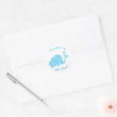 Oma's kleine pinda baby blauw ronde sticker (Envelop)