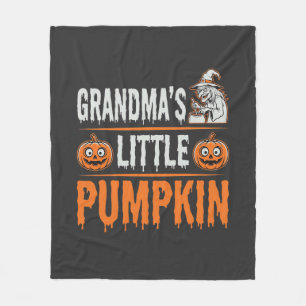 Oma's Kleine Pompoen Halloween Heks Ontwerp Fleece Deken