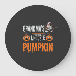 Oma's Kleine Pompoen Halloween Heks Ontwerp Grote Klok