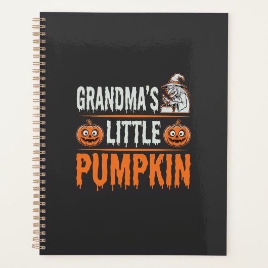 Oma's Kleine Pompoen Halloween Heks Ontwerp Planner (Voorkant)