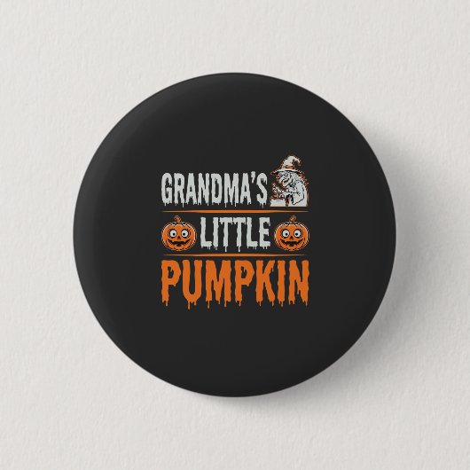 Oma's Kleine Pompoen Halloween Heks Ontwerp Ronde Button 5,7 Cm (Voorkant)