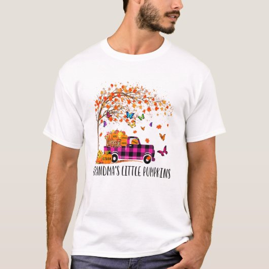 Oma's kleine pompoenen Oma Herfst herfst dan T-shirt (Voorkant)
