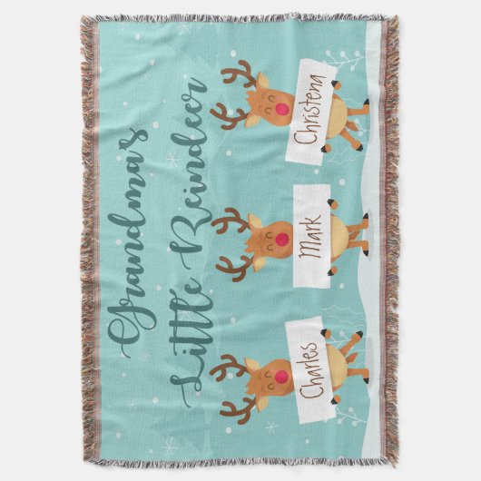 Oma's kleine rendier kerstvakantie deken (Voorkant Verticaal)