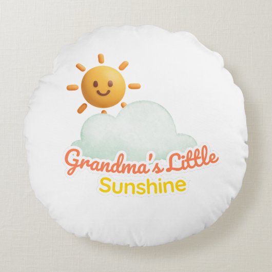 Oma's Kleine Zonneschijn Rond Kussen (Voorkant)