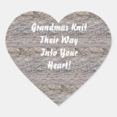 Oma's Knit Hart Sticker (Voorkant)