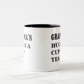 Oma's knuffels in een kopje thee Valentijn Oma Tweekleurige Koffiemok (Center)