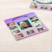 Oma's Liefde Pastel Glans Collage Kartonnen Onderzetters (Schuin)