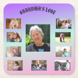 Oma's Liefde Pastel Glans Collage Kartonnen Onderzetters