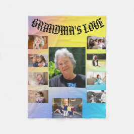 Oma's Liefde Roze Paars Blauw 10 Foto's Fleece Deken