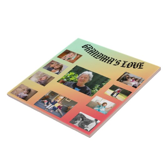 Oma's Liefde Zonnecollage Tributo Tegeltje (Zijkant)