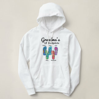 Oma's Lil' Footprint Personalized Flip Flop Hoodie